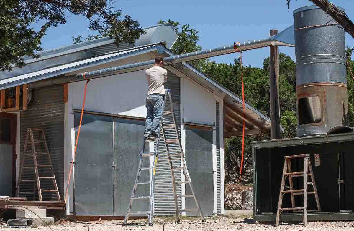 constructing the dust holding bin