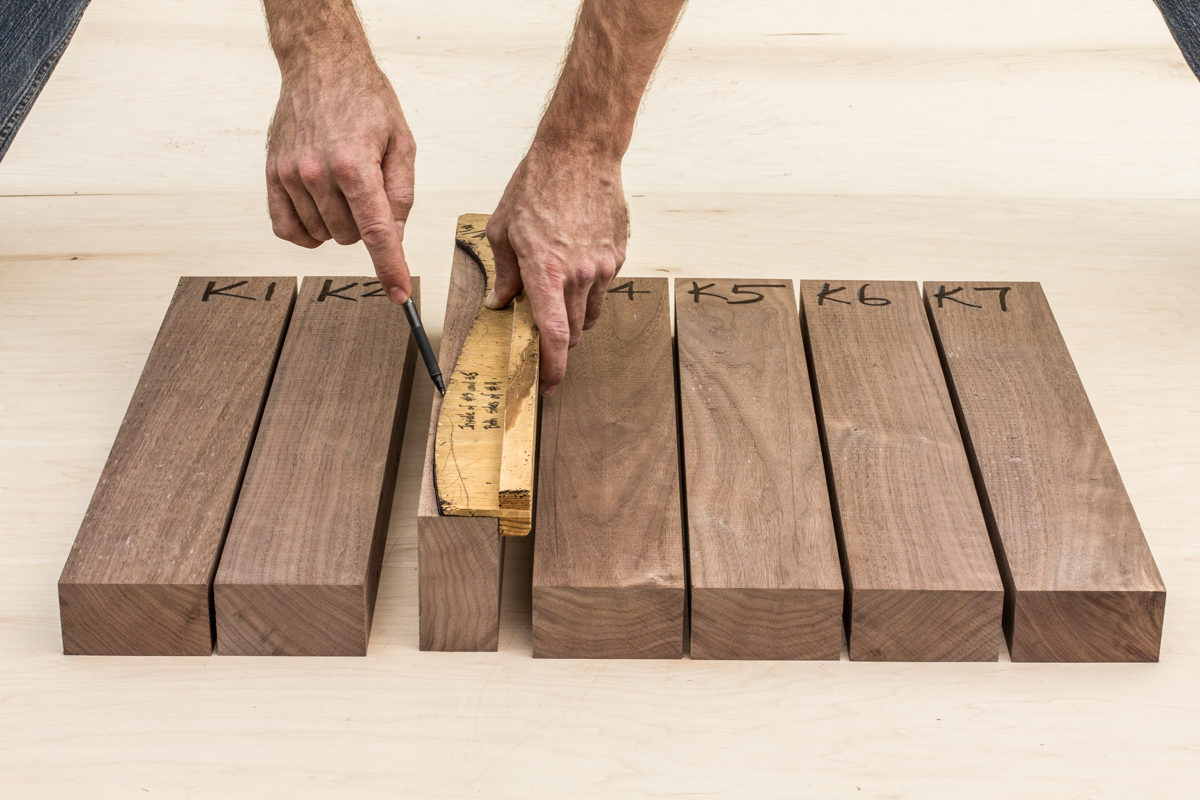 hands and seat boards.  hands marking the scoop for rocking chair seats.