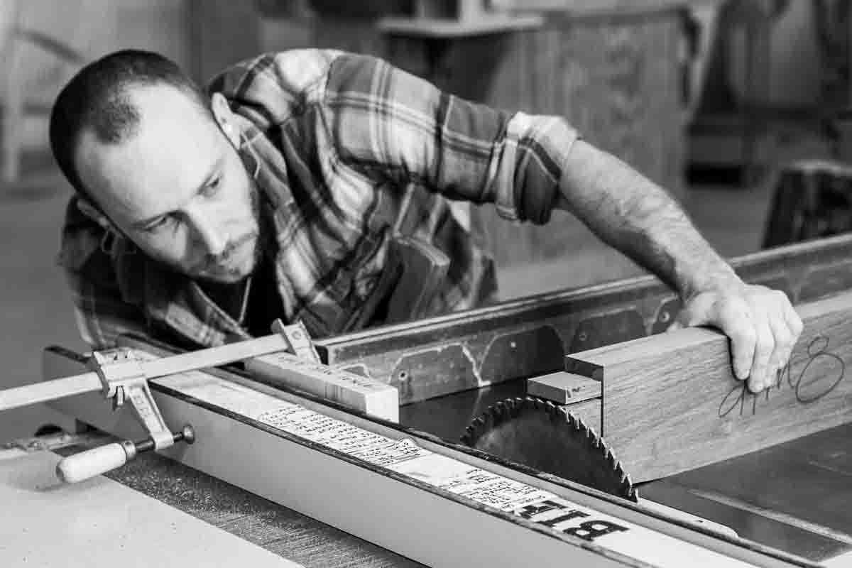 Aaron cutting arm tenon shoulder