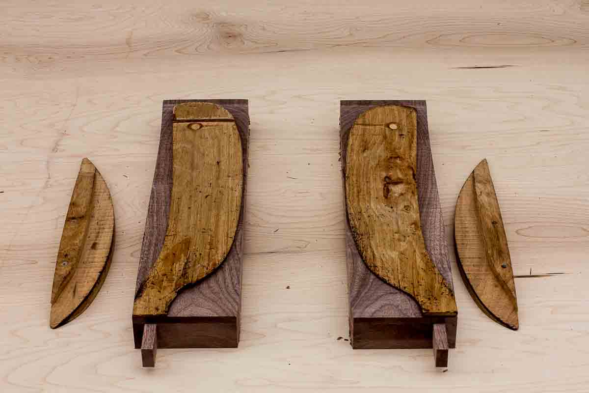 rocking chair arm plan view pattern in place