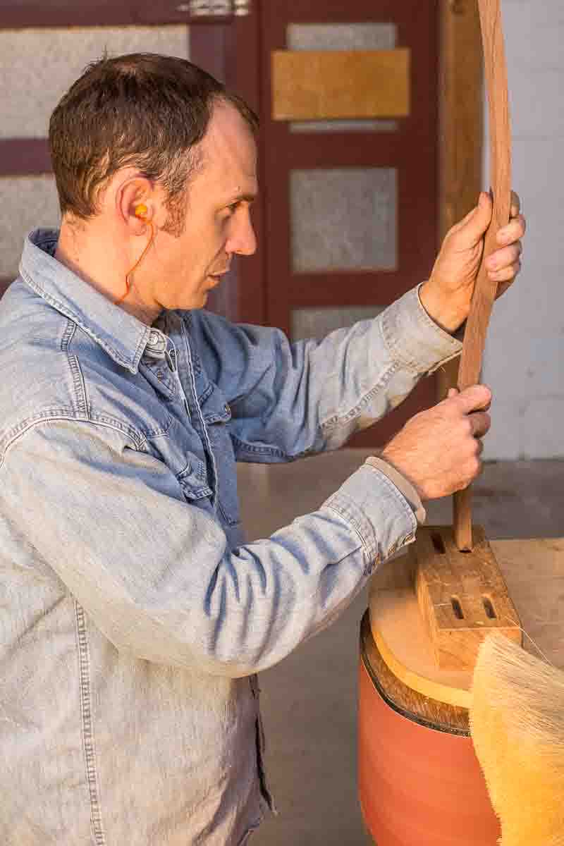 Austin fitting rocking chair splat at chair back sander