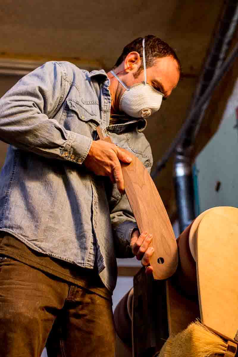 Austin sculpting arms at the pump sander