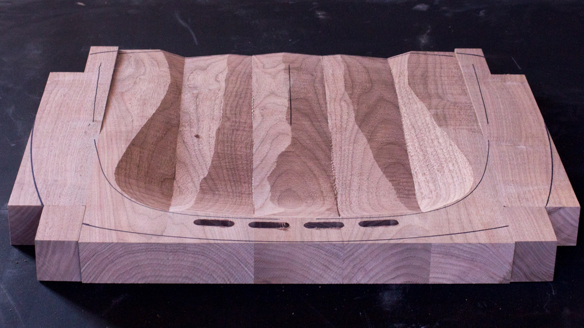 Rocking Chair Seat notched, mortised, rough scooped