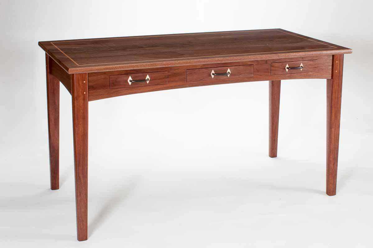 writing desk front quarter view in the studio