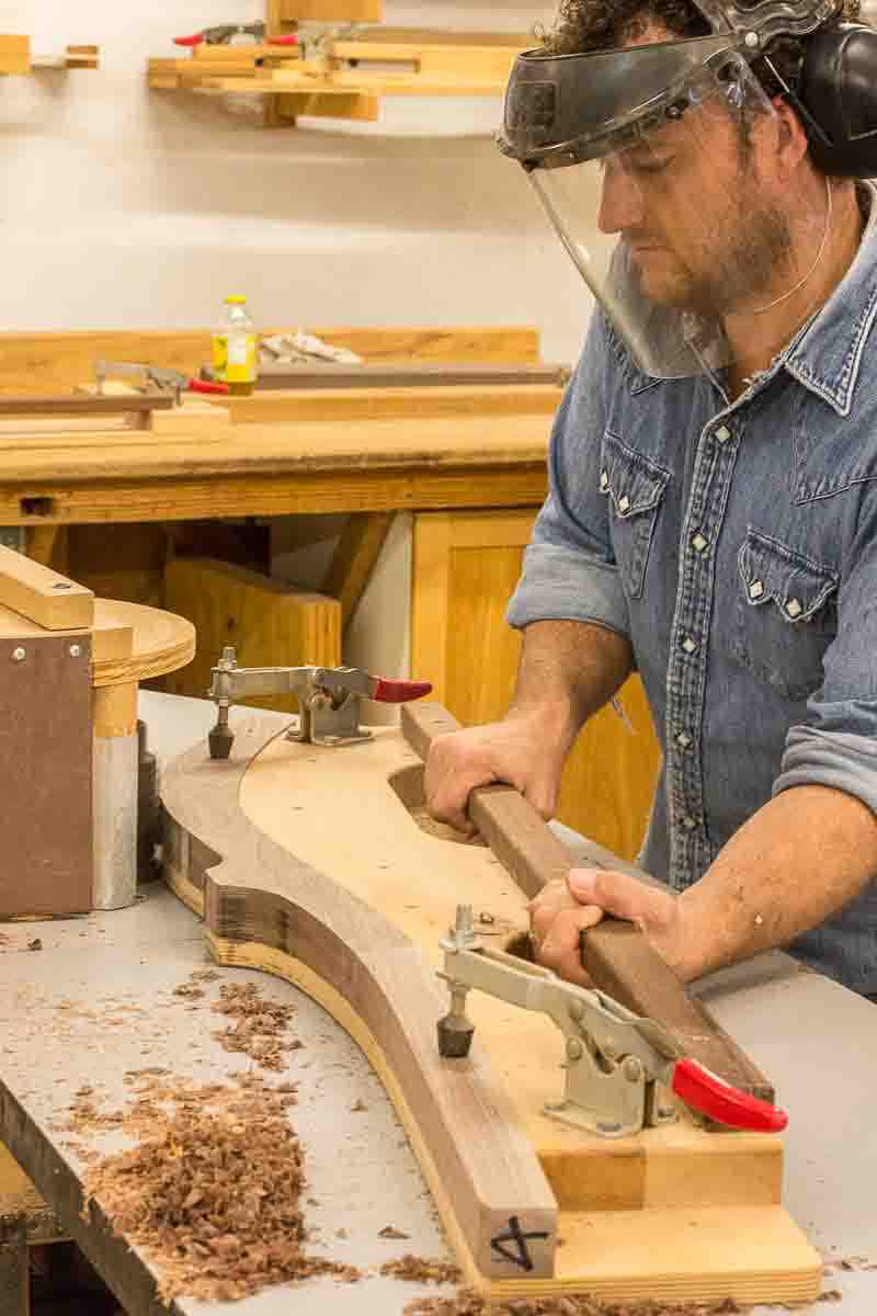Will truing rocking chair back legs at the pattern shaper