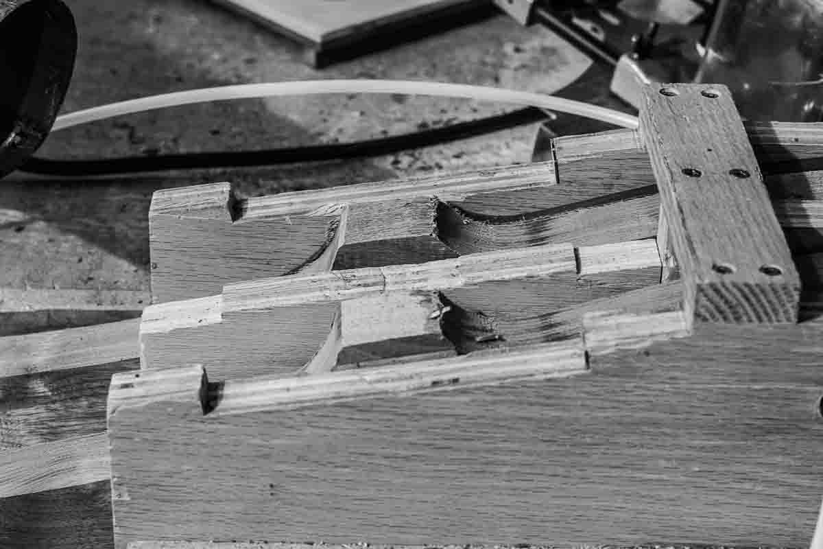 rocking chair back legs in mortising jig