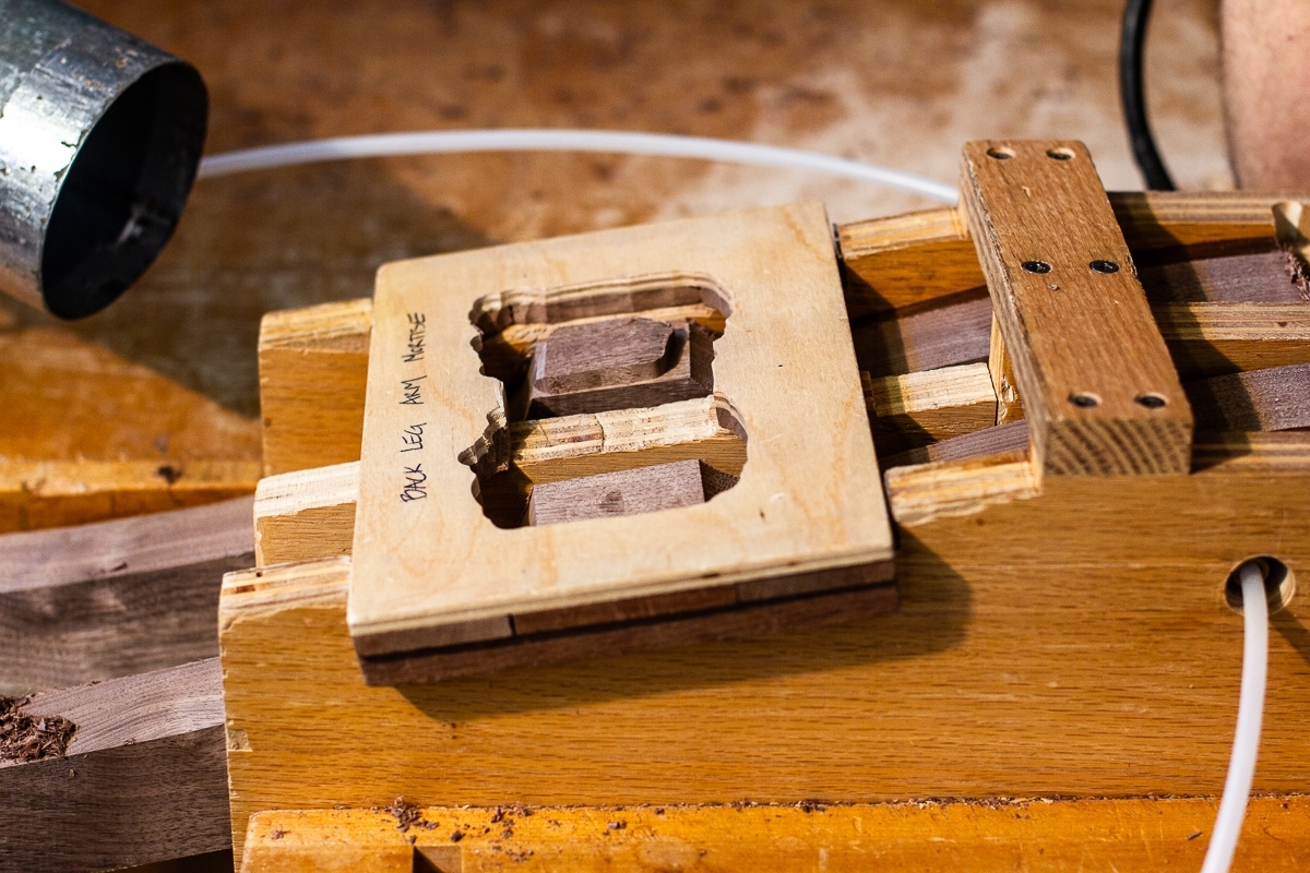 rocking chair back leg mortise cheeks