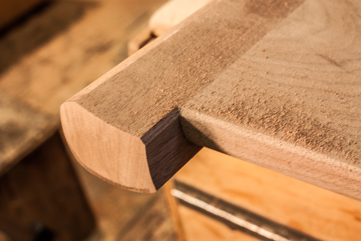 bevel on rocking chair leg