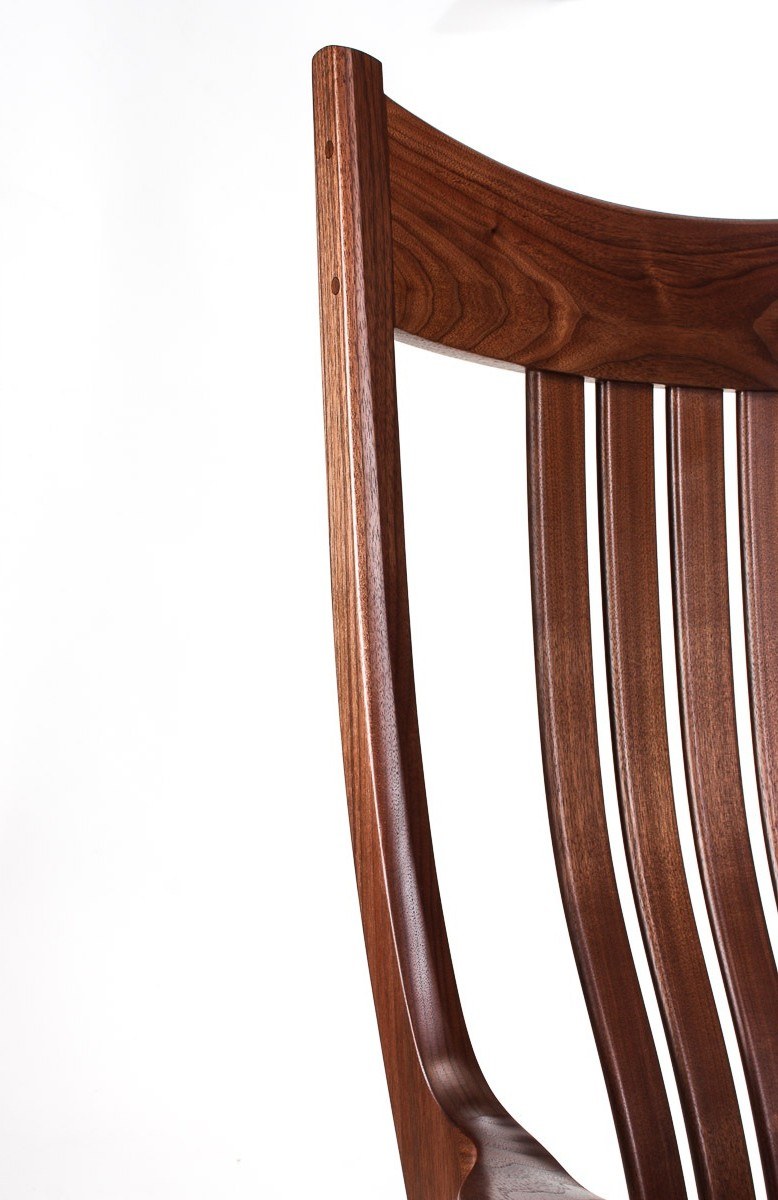 rocking chair back and crest detail