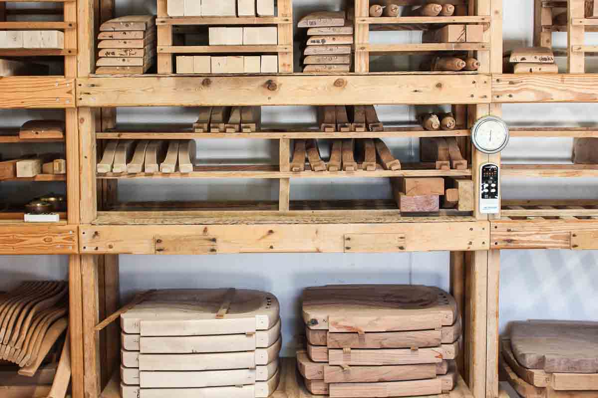 rocking chair parts in rack