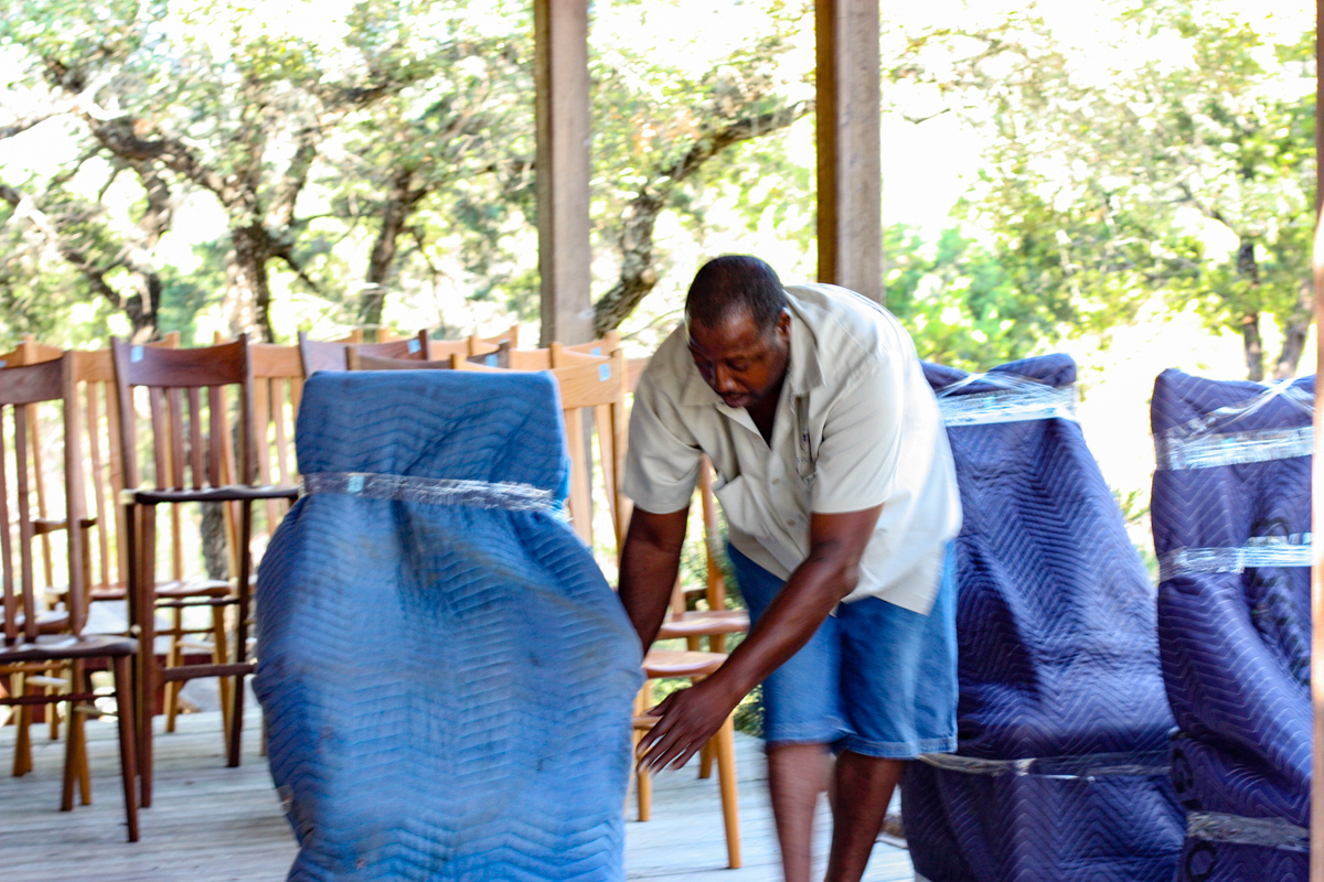 Joseph wrapping dining chairs