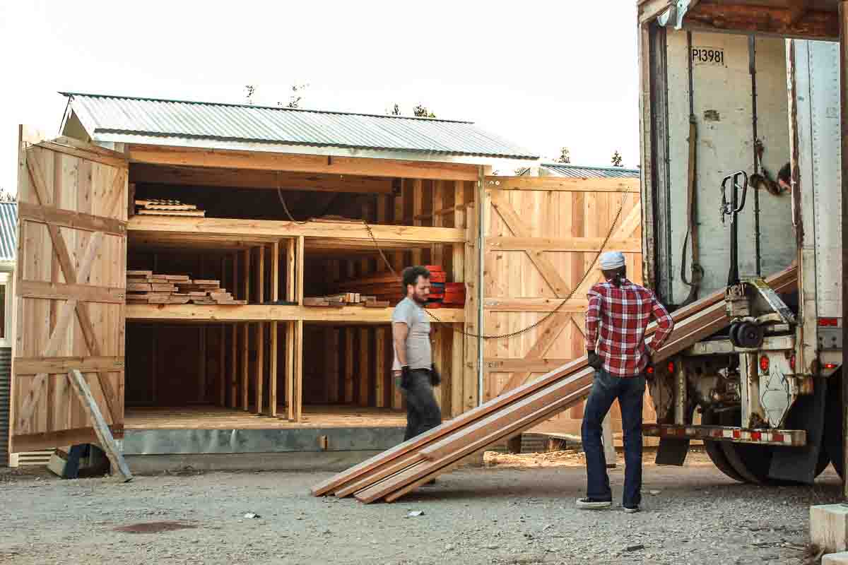 unloading FSC cherry from Kane