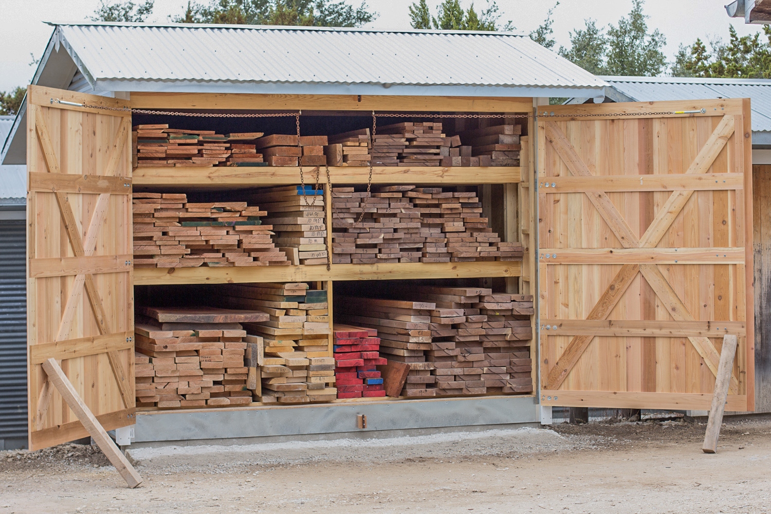 fine hardwood lumber in the shed