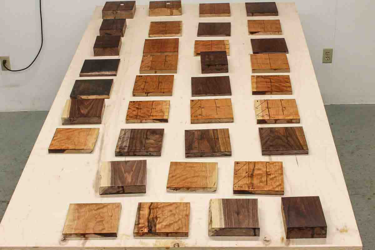 wood finish test samples