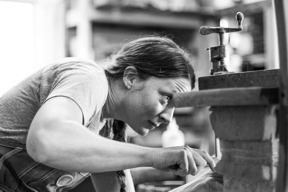 Autumn assembling a barstool