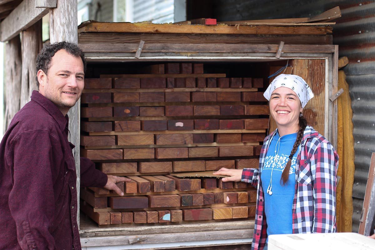 Will and Audra loading the kiln