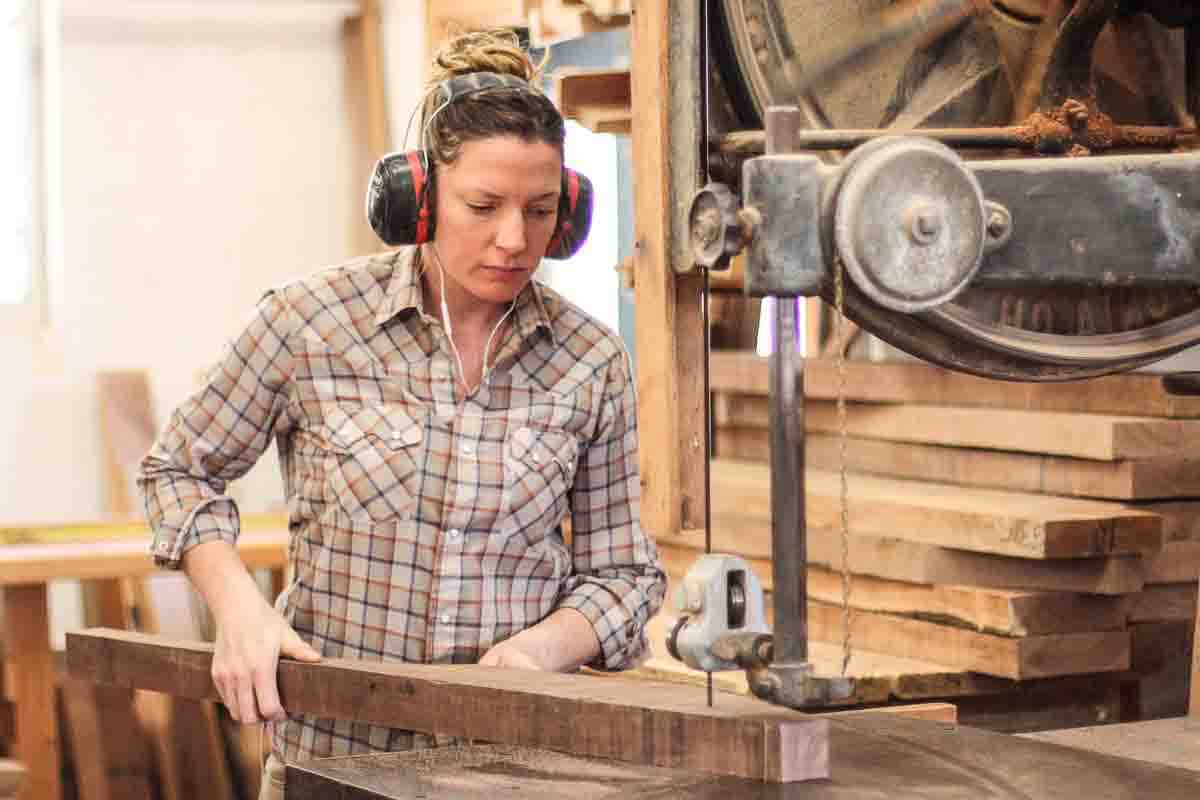 Autumn bandsawing rocking chair back legs