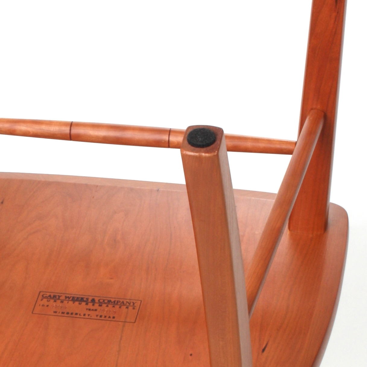 chair leg with felt glide in place