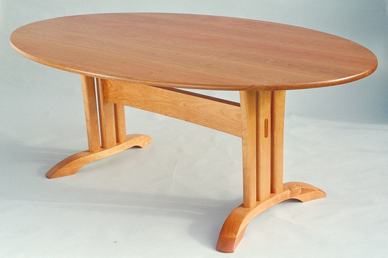 elliptical trestle table