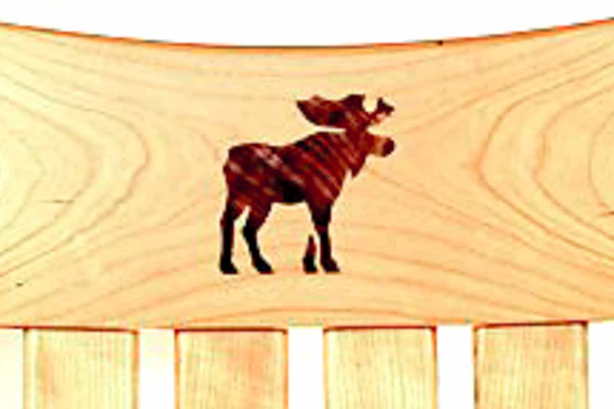 Rocking chair inlay, moose
