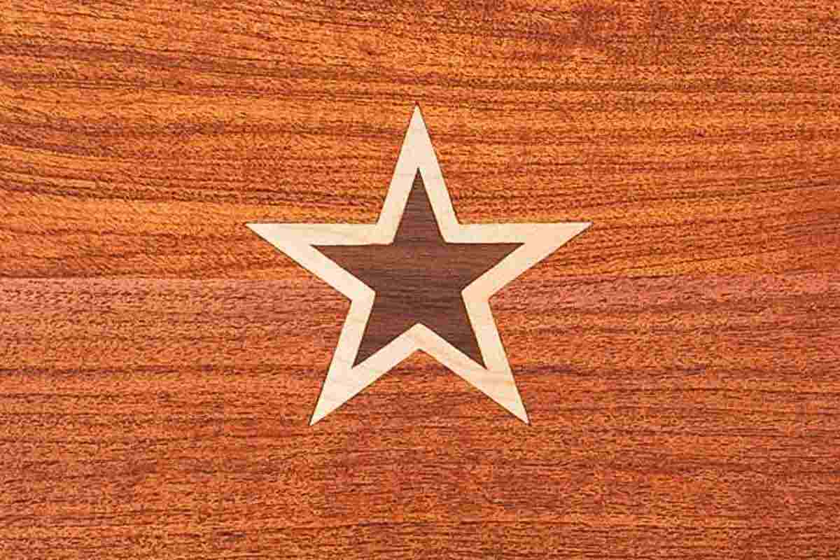 footstool inlay, double star