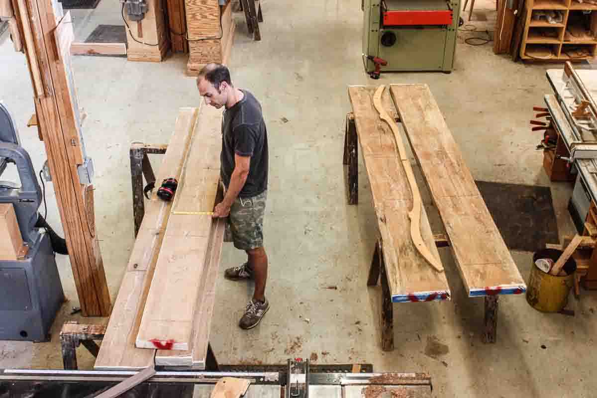 Austin laying out pecan rockers