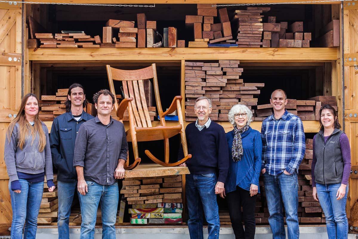 company staff, rocking chair, lumber