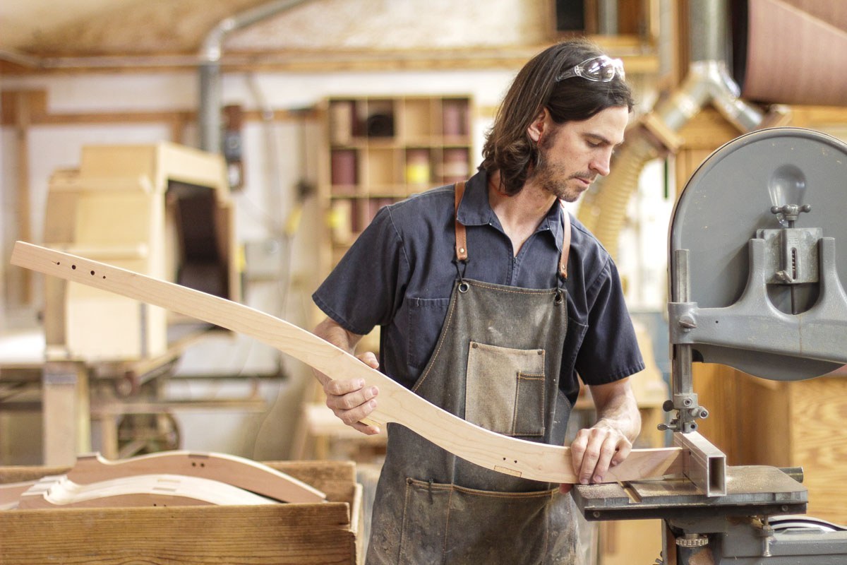 Bonner sawing rocking chair leg tenon