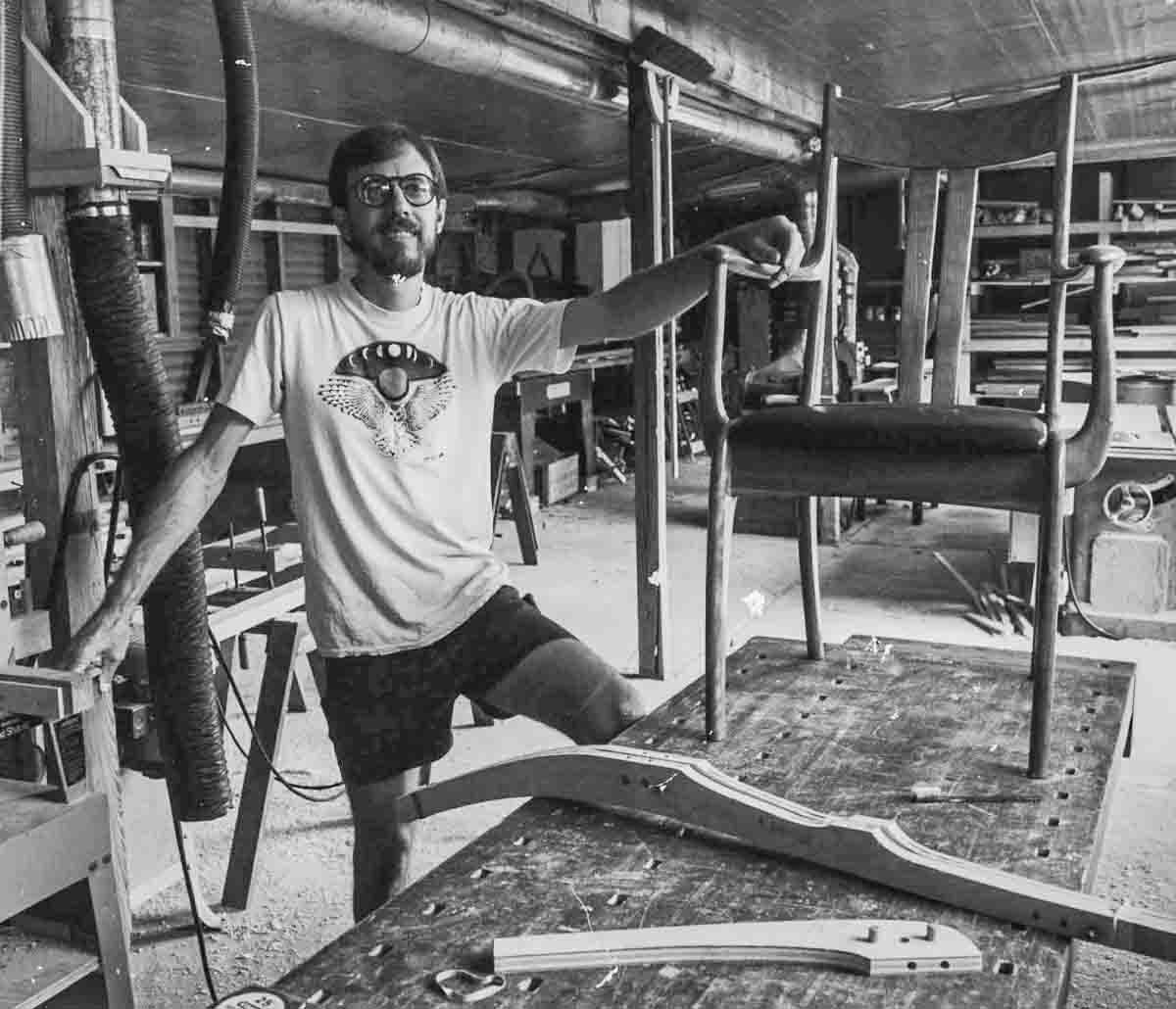 Gary with Cathy's chair