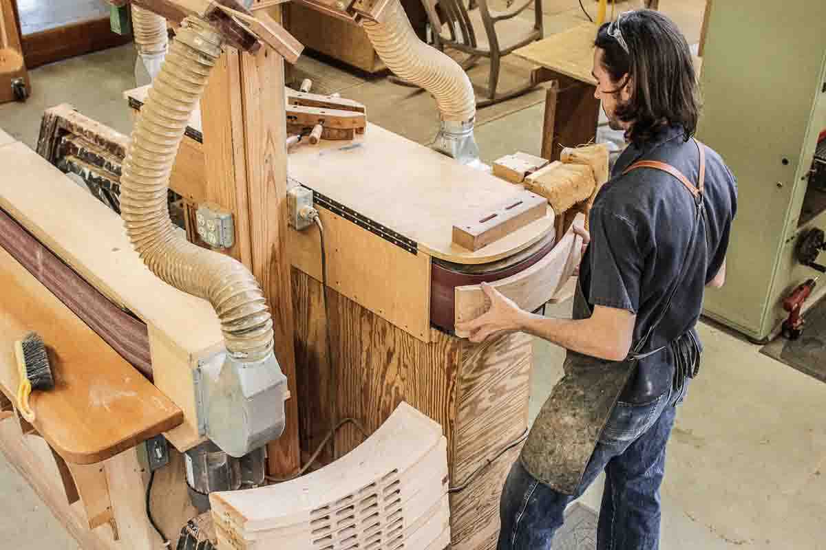Bonner with rocking chair crest at chairback sander