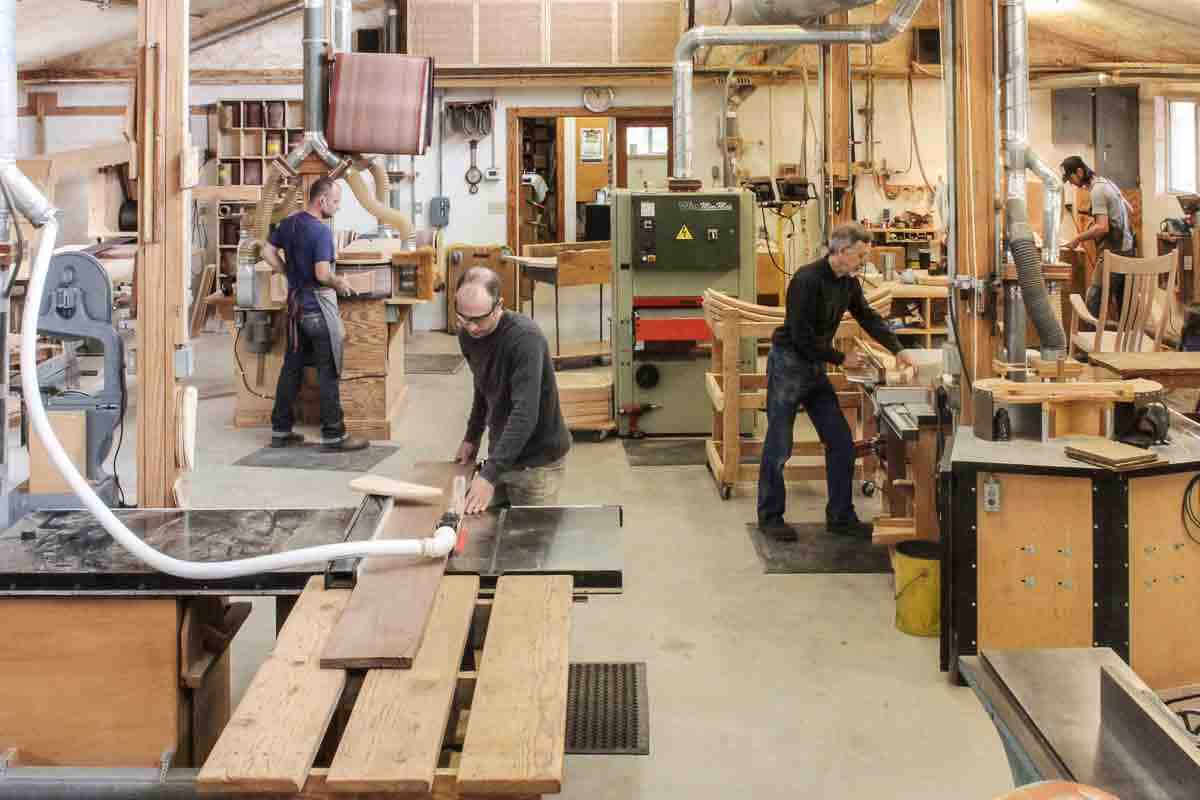 making rocking chairs in our shop