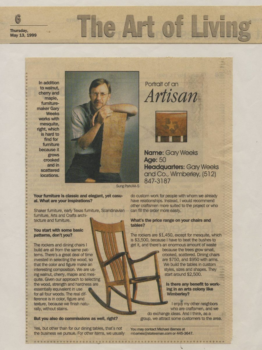 Portrait of an artisan - Gary Weeks in Wimberley, Texas