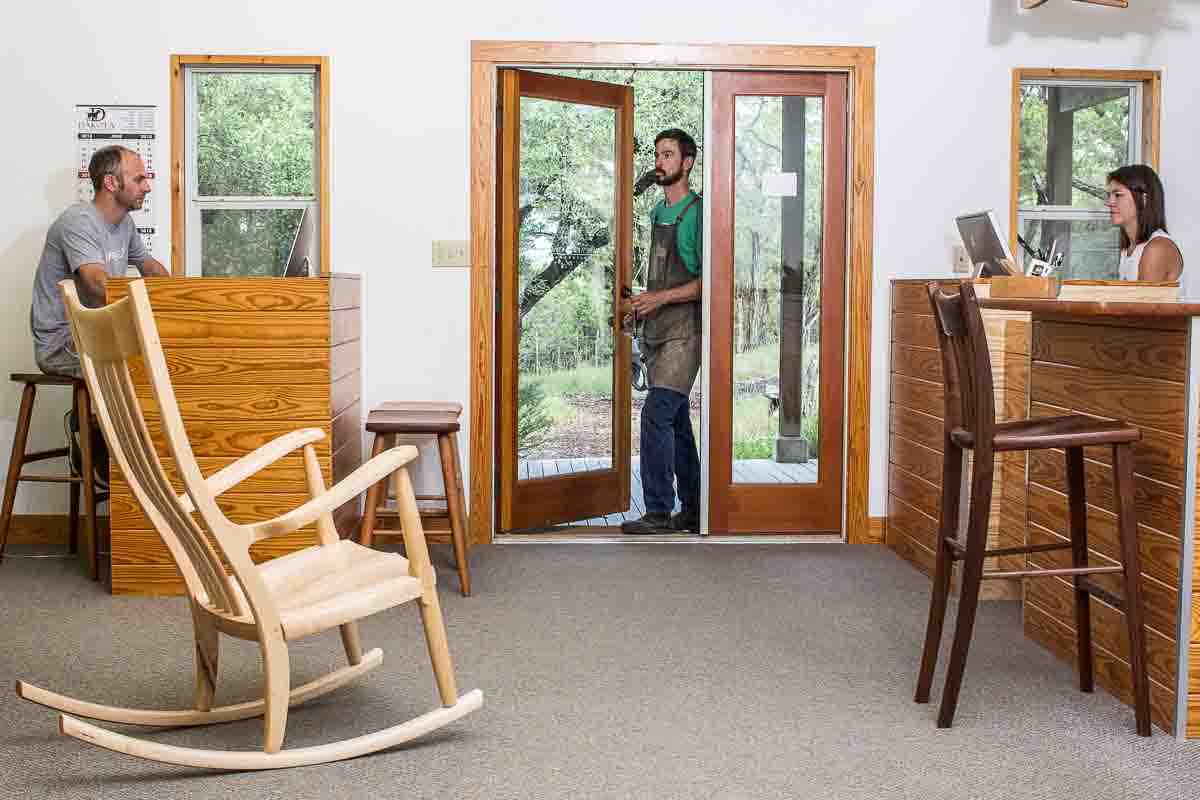 Austin, Autumn, and Bonner in the office