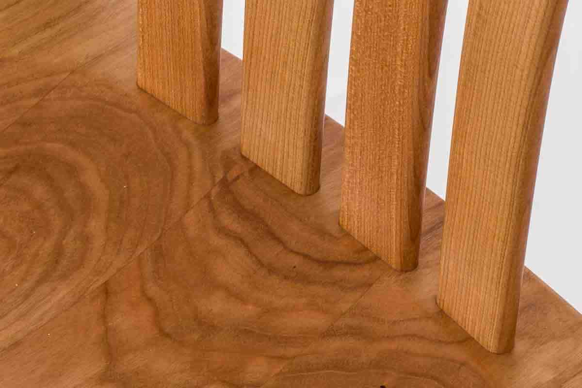 closeup of rocker seat and splats to show fit