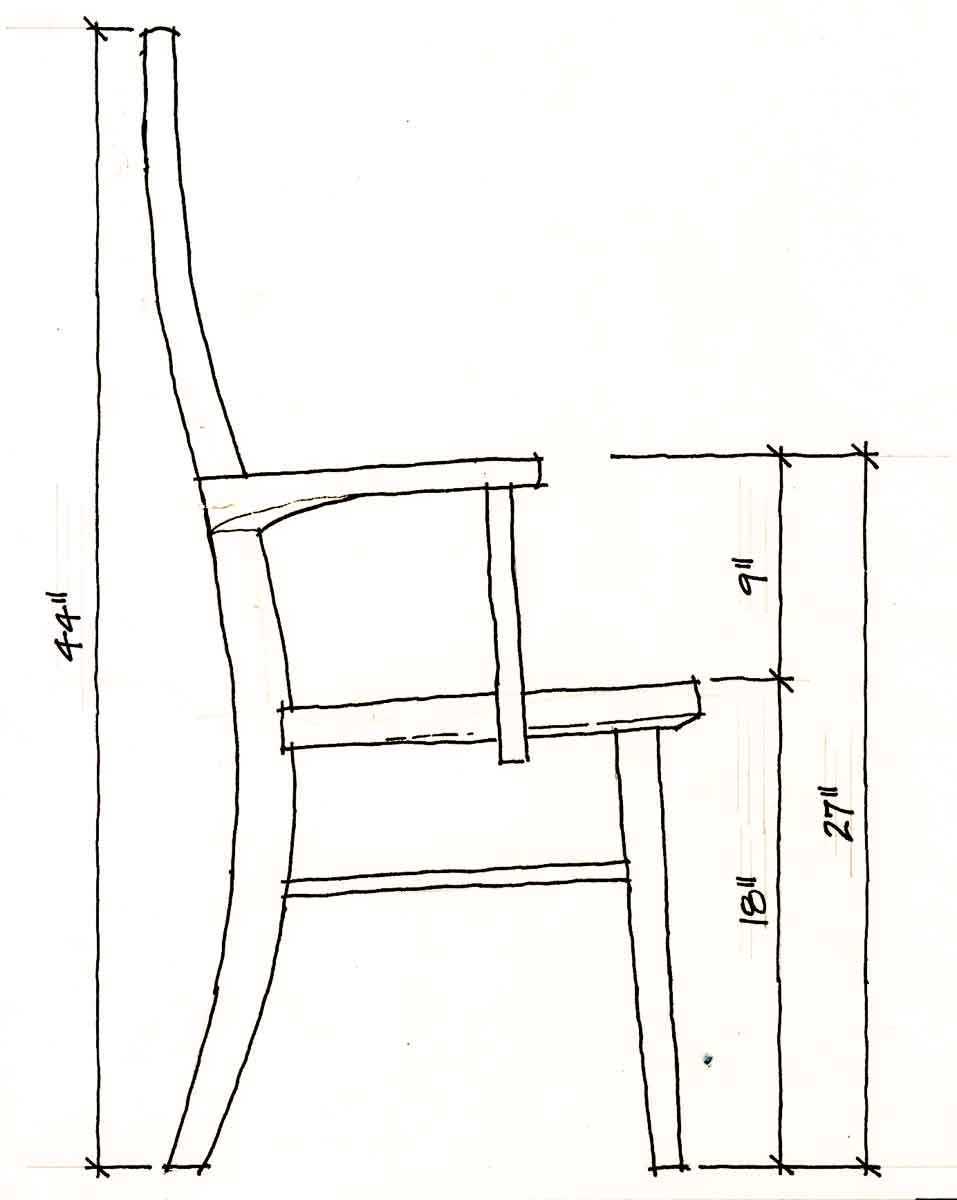 Wilson Arm Chair Side Dims