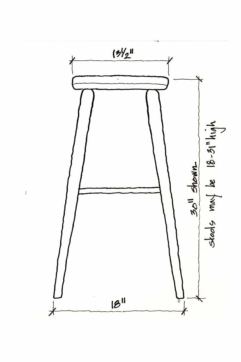 barstool side elevation