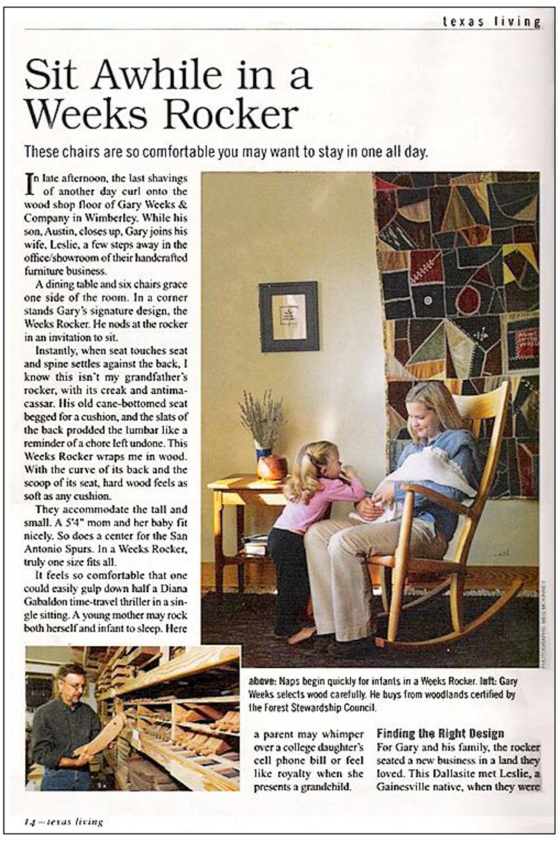 Southern Living, sit awhile in a weeks rocker, comfort for all