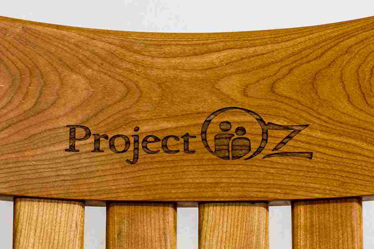 engraved rocking chair back, project oz