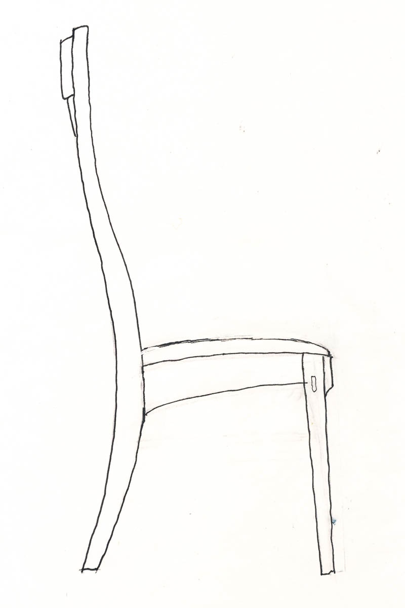 upholstered dining chair drawing