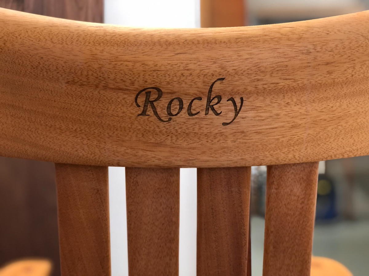 custom engraved rocking chair
