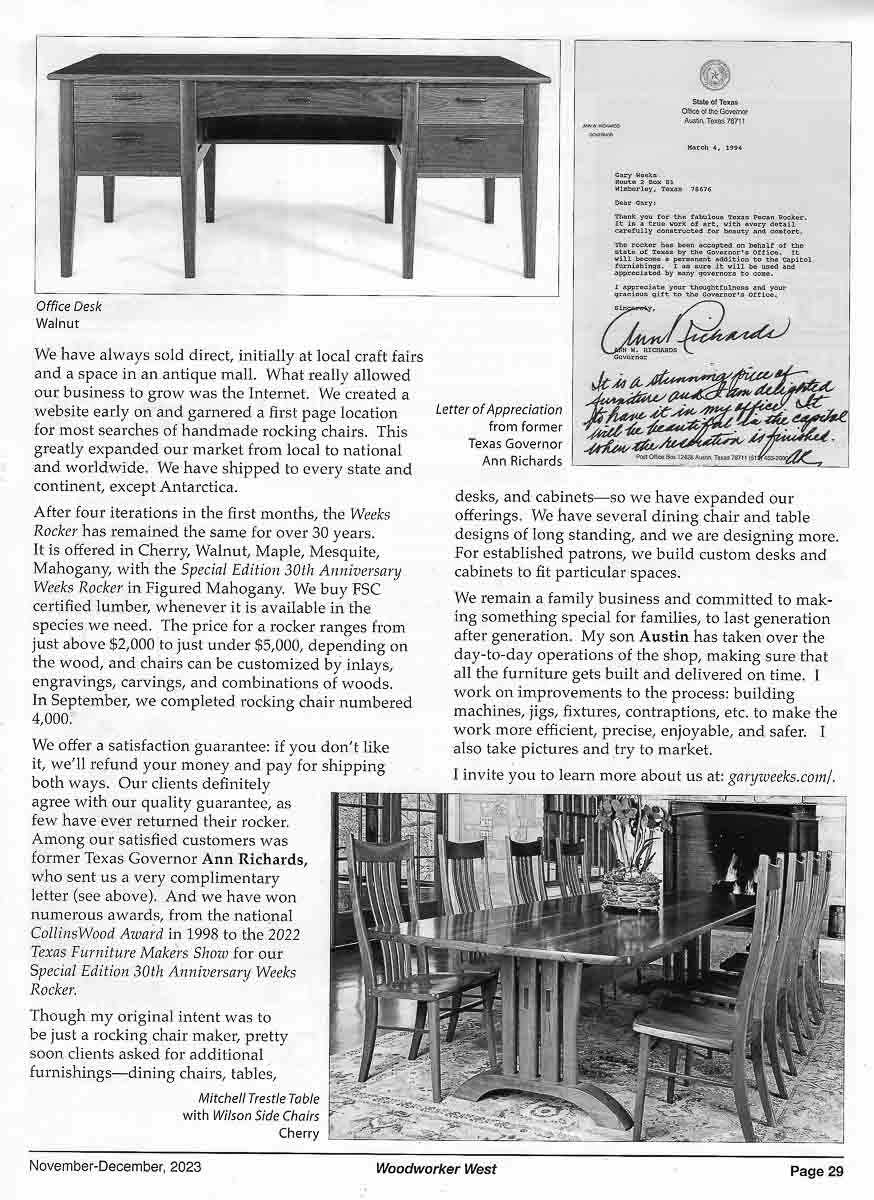 Woodworker West, what we build by hand