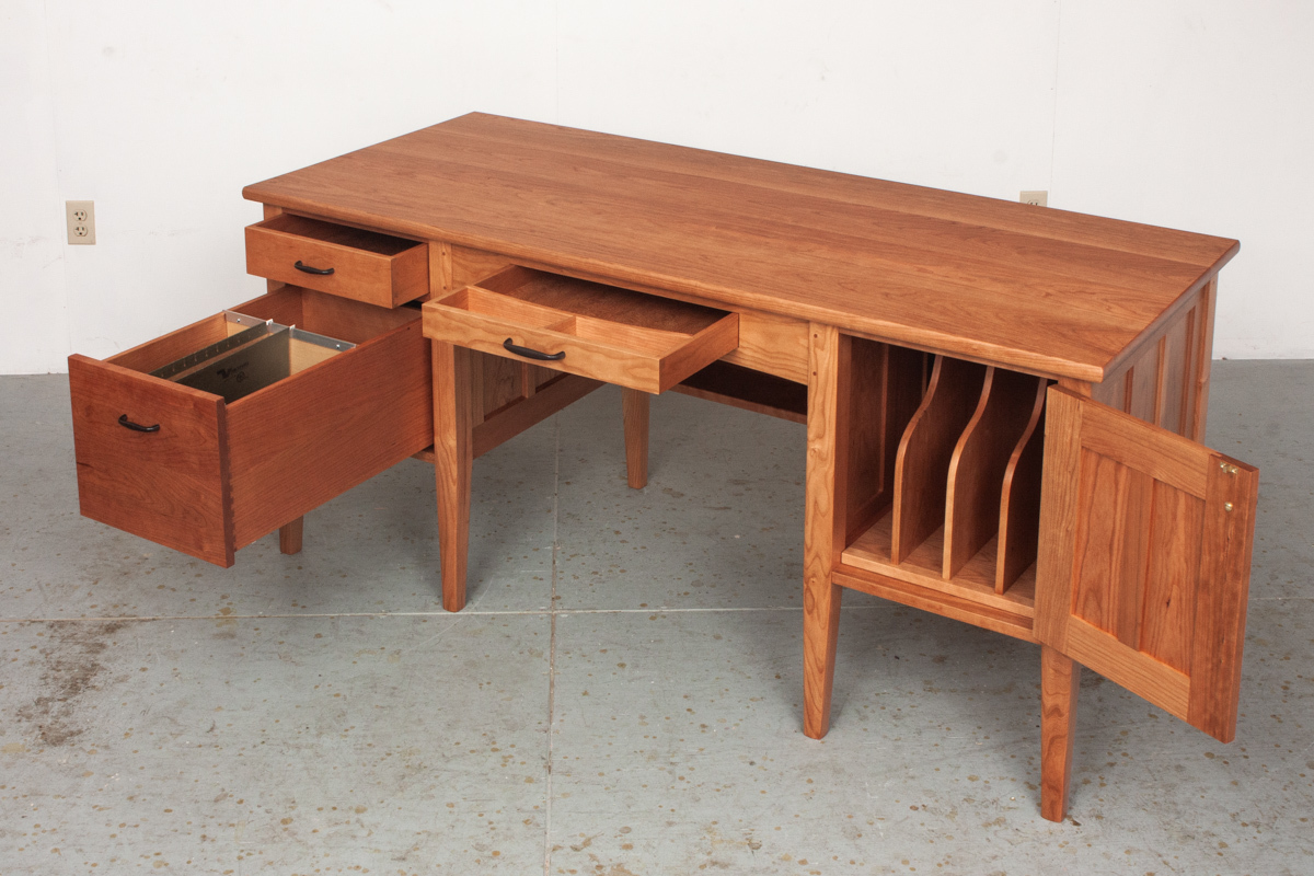 Custom desk handmade of cherry wood