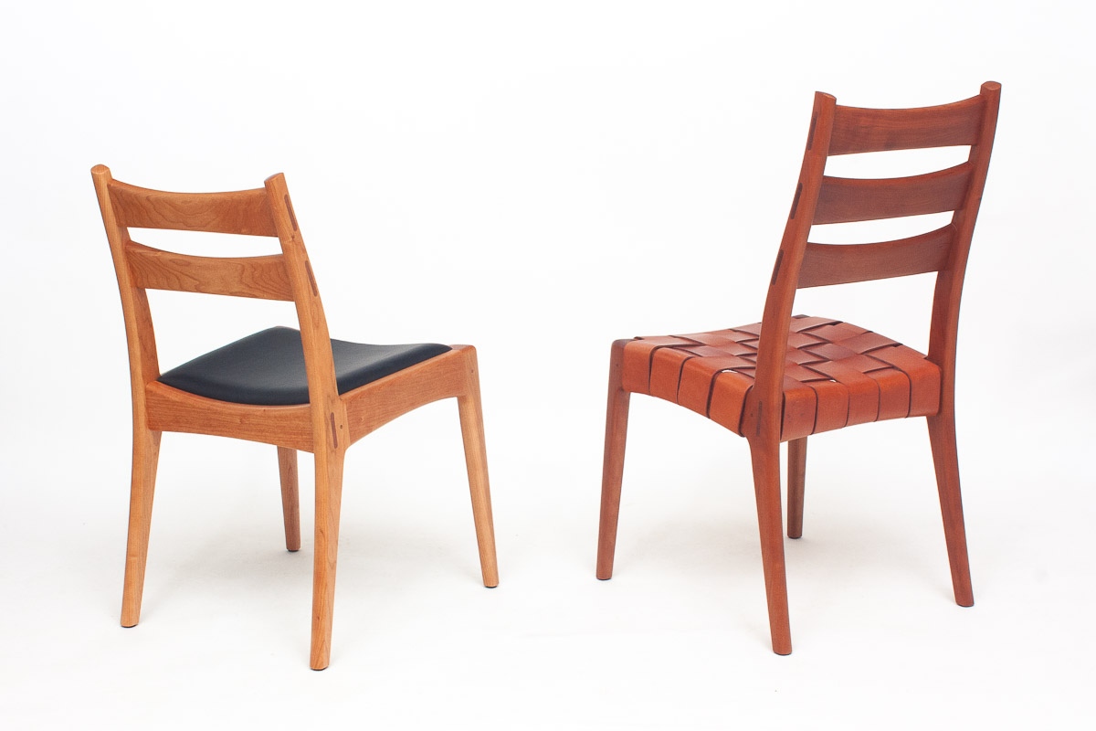 Two Webb Chair variations, back quarter view