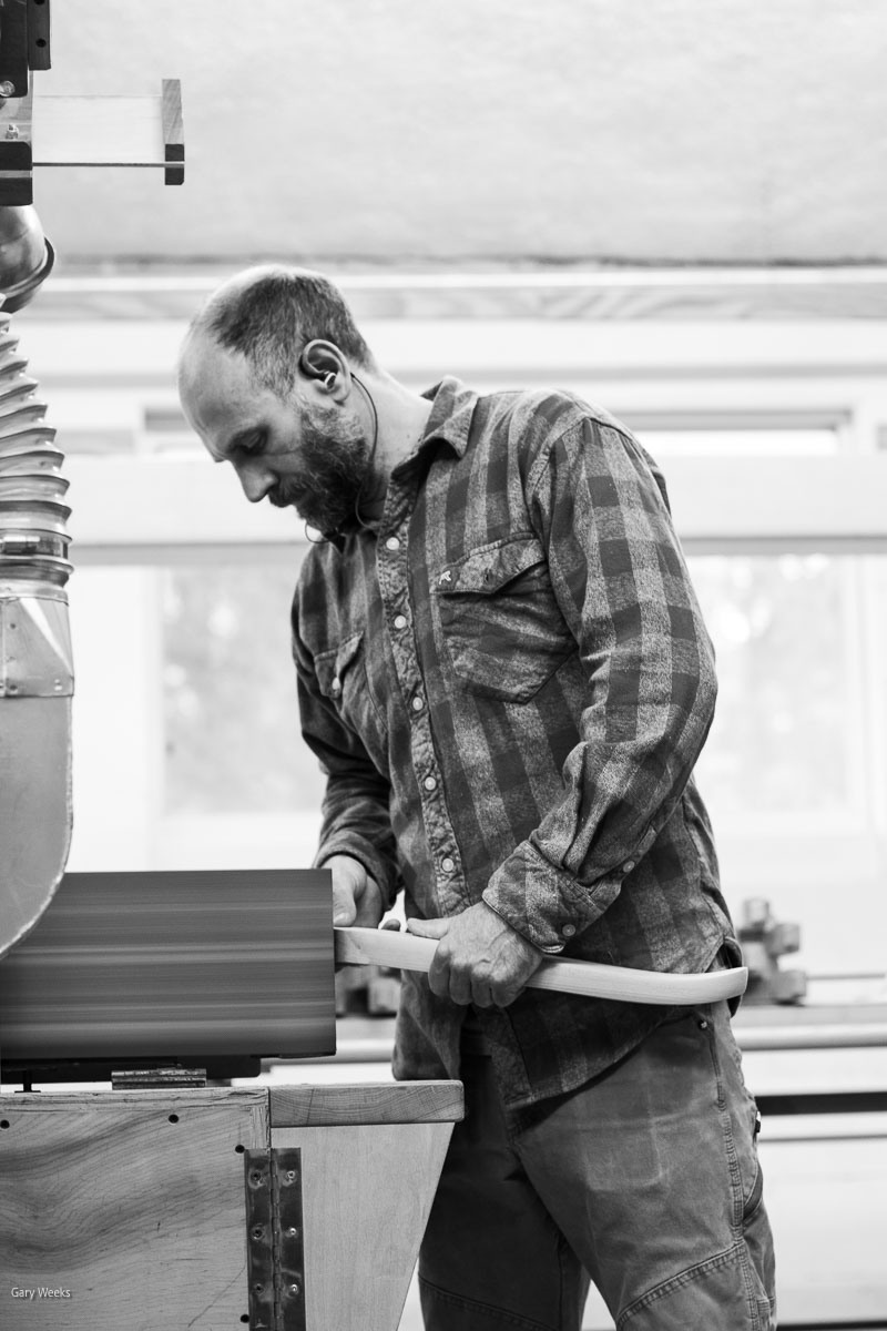 Austin Sculpting a Rocking Chair Arm