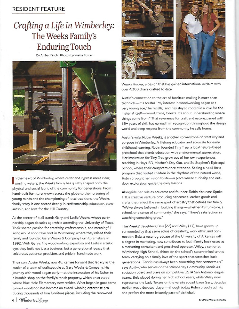 Wimberley Living Magazine, The Weeks Family Story