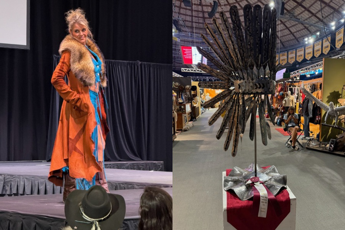 Fashion show and juried display head dress at the Western Design Conference.