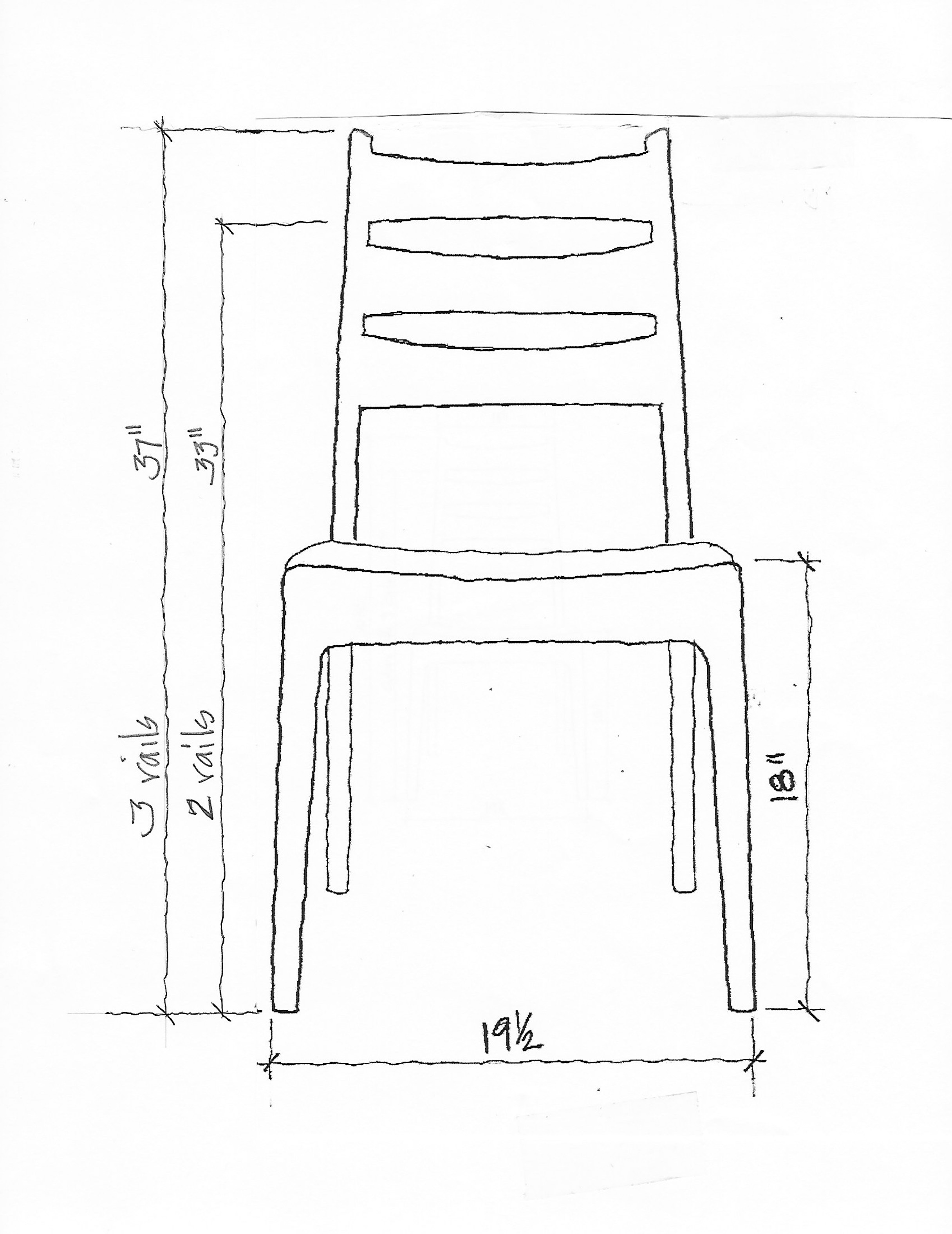 Webb Chair Front View Dimensions