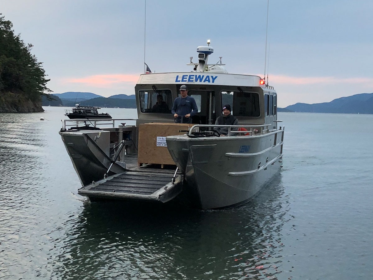 Private Ferry Delivering our Dining Furniture to Decatur Island