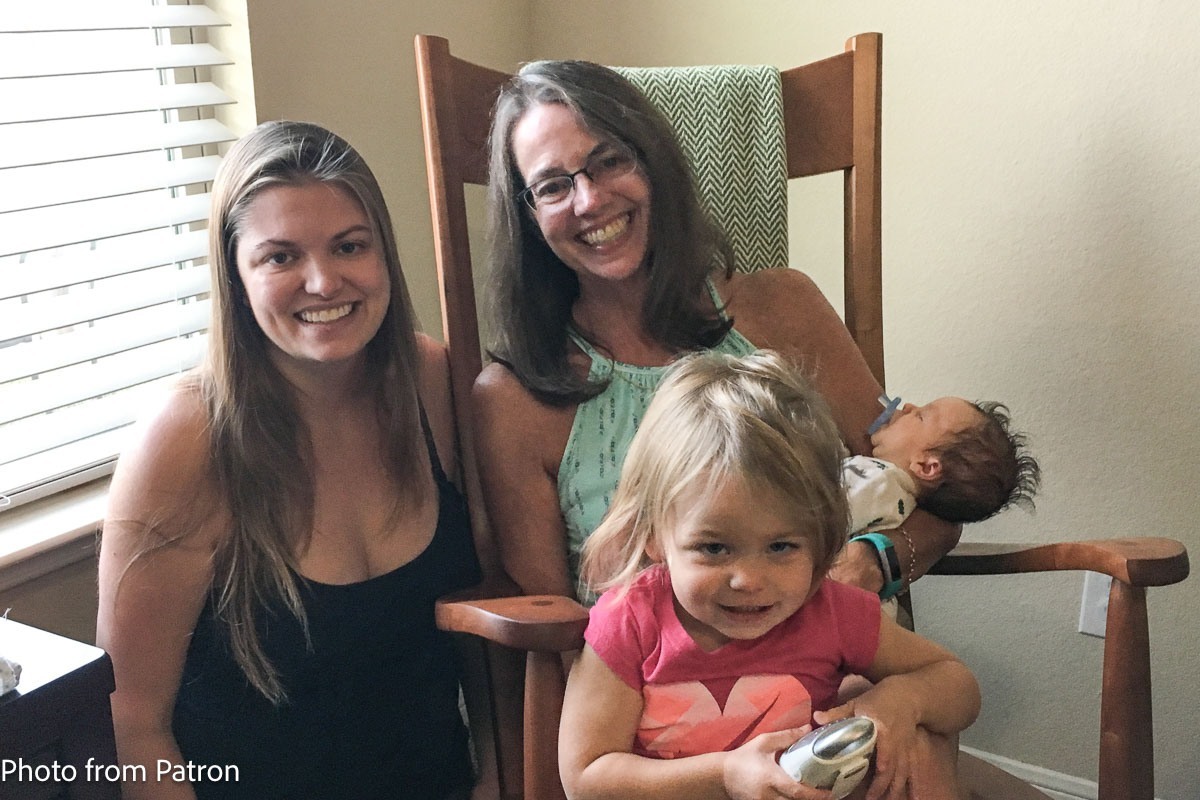 rocker in the nursery with family