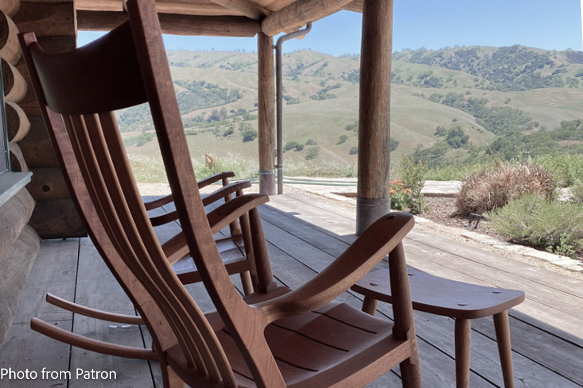 Two Porch Rockers with View of California Hills